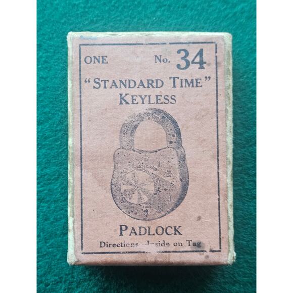 Antique Rare JB Miller Keyless Lock Co. numberless combination padlock - Picture 2 of 10